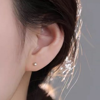 1+1 순은 999 실버 3mm 미니 귀걸이 민감성 알러지 방지 데일리 귀뚫기 후 착용