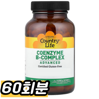 컨트리라이프 코엔자임 B-컴플렉스 어드밴스드 베지테리안 캡슐, 1개, 60회분