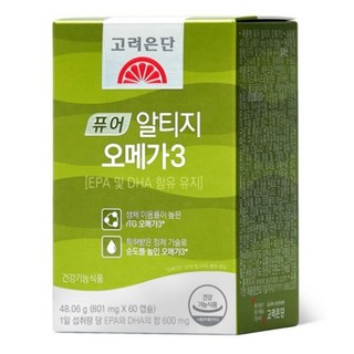 고려은단 퓨어 알티지 rTG 오메가3 60캡슐 (801mg), 60정, 15개