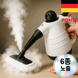PONTE 독일 다기능 스팀청소기 핸디 고압, 화이트, PVC-4809