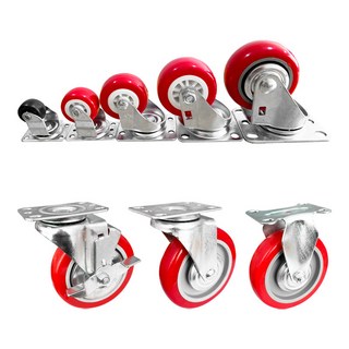 산업용 경량 캐스터 바퀴 PVC 고정 회전 브레이크 1인치 1.5인치 2인치 2.5인치 3인치 4인치 5인치 6인치, 경량 2인치, 1개