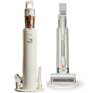 Vividly 자동먼지비움 자동충전 스마트 원통형 타워 스테이션 무선 진공청소기, 아이보리, 자동먼지비움 청소기