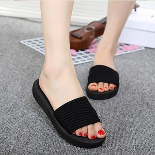 골덴무늬 캐주얼 플랫 스트랩 슬리퍼 여성 1컬러