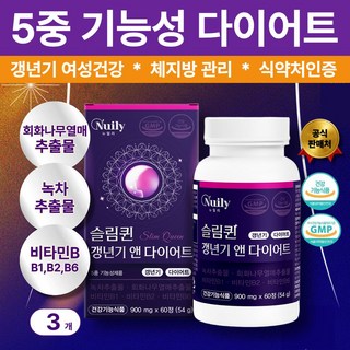 카테킨 갱년기 체지방 다이어트 5중기능성 소포리코사이드 식약처인증, 3개, 60정