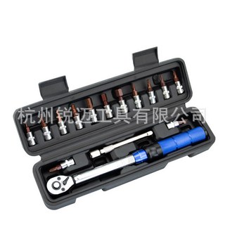 高精度自行車扭力扳手套裝 預置式可調扭矩 1/4小飛棘輪扳手 2-24NM, 1個, 15pc扭力組套