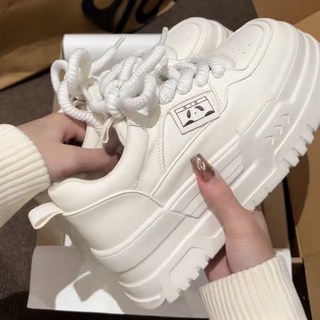 趙露思同款鬆糕厚底休閒小白鞋 2024新款百搭運動板鞋 臺南出貨