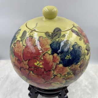 Sweet Heart 精選新品 台灣MIT鶯歌陶瓷 手工彩繪 特殊彩釉 富貴牡丹(黃)