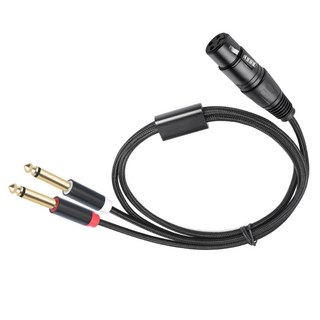 1/4인치 6.35mm~3핀 스테레오 마이크 음악 변환기 어댑터 2개, 1m, 1개