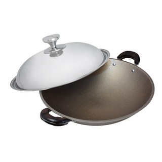 TOP-CHEF 頂尖廚師 42公分鈦合金不沾雙耳炒鍋 中華炒鍋 不沾鍋 炒菜鍋, 1個, 42cm