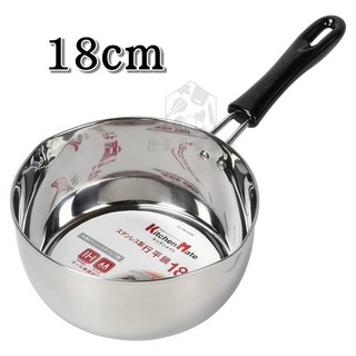 不鏽鋼雪平鍋 牛奶鍋 單柄湯鍋 泡麵鍋 巧克力鍋 鍋具 小火鍋 IH爐, 1個, 膠柄湯鍋-18cm