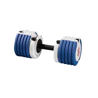 CK可調節啞鈴，居家健身重量訓練器材，藍白時尚配色，快速切換重量, 1個, 25kg
