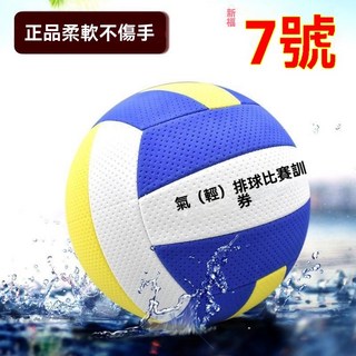 標準排球 7號排球 彩色橡膠排球 室內室外通用排球, 1個, 5號軟式超輕考試氣排球,網兜氣針氣筒球包