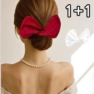 [3초 업스타일] 2종세트 리본 올림머리 와이어밴드 당고머리 로우번 똥머리 헤어핀 혼주 머리끈