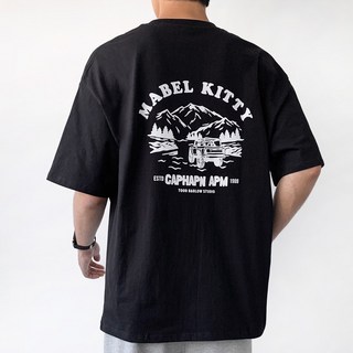 [면100%] 미제이 남자 오버핏 반팔티 프린팅 티셔츠