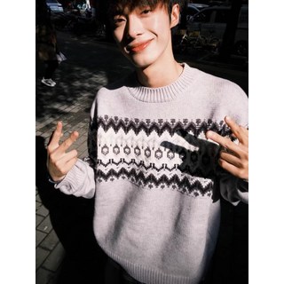 男士圓領針織衫毛衣