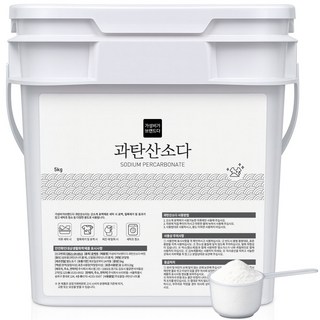 가성비가브랜드다 과탄산소다 가루 세제 산소계표백제 용기+스푼, 1개, 5kg