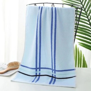 doly 39x110cm加長加大純棉毛巾，柔軟吸水長款成人運動沖涼巾，舒適親膚，多種顏色可選, 1個, 井字 藍色一條裝