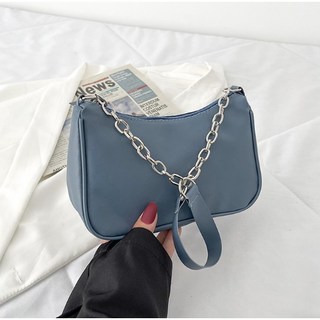 女包 小廢包 鍊條包 實拍 腋下包 大學包包, (AA3) 霧霾藍色-普通版