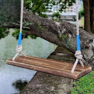 원목 그네 안장 야외 실내 인테리어 장식 옛날 전통 좌석 보드 1인용, 탄화 50cm 야외 모델