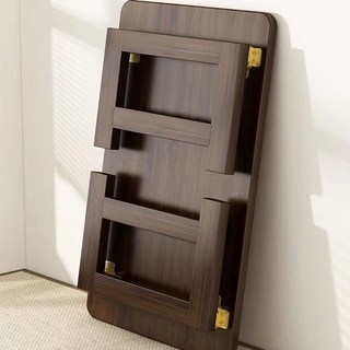 台灣出貨 折疊桌 飄窗桌 榻榻米矮桌 床上小餐桌 移動茶几 客廳多用桌 收納方便 輕巧好搬移 居家必備, 【胡桃色】-飄窗桌,【圓弧腳款】長60寬40高30cm