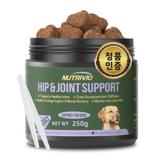 NUTRIVIO 강아지 종합 영양제 간식 초록입홍합 콘드로이친 노견 소형견 슬개골 강아지 관절 영양제, 300g, 뼈/관절강화, 1개