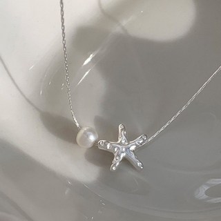 海星淡水珍珠項鍊 夏日配飾 輕奢小眾鎖骨鏈