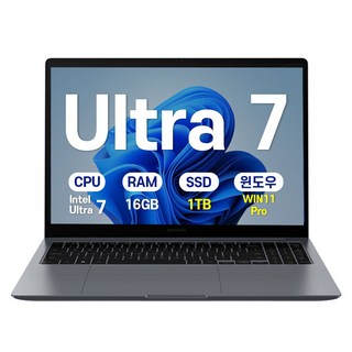 삼성 갤럭시북4 프로 인텔 울트라5 14인치 윈도우11 Pro 터치스크린 사무용 학생용 업무용 인강용 노트북, NT941XGK-Ultra7, WIN11 Pro, 16GB, 1TB, 그라파이트