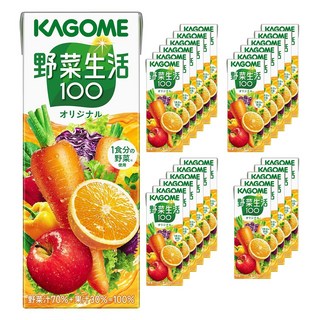 KAGOME 可果美 野菜生活蔬果汁 原味, 200ml, 24瓶