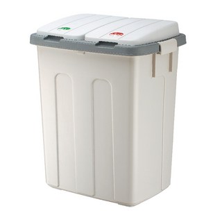 簡單樂活BI-5780 46L分類垃圾桶 台灣製 超大容量 米色, 詳見包裝