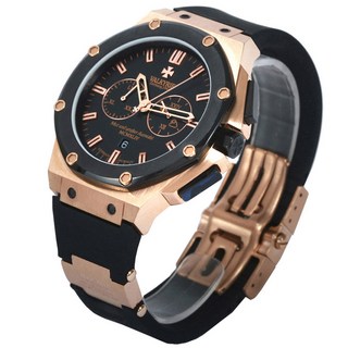 발키리 다스크로노 VALKYRIE DAS CHRONO 남성용시계 V-7075GBB (로즈골드블랙)+블랙메탈밴드+실리콘밴드