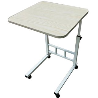 可移動升降邊桌，簡約現代床邊桌，客廳臥室適用, 淺木42x40(超取限一)