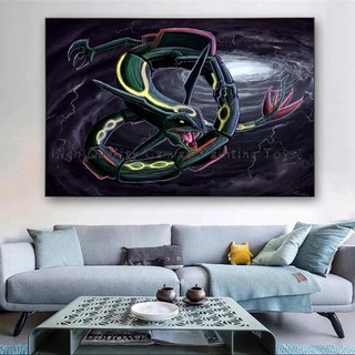 캔버스 페인팅 프린트 레이콰자 포스터 장식 애니메이션 빈티지 홈 룸 미적 예술 벽장식, A. 13x18cm Unframed, 17. Pokemon3, 1개