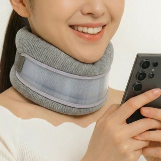 에어나인 의료용 쿠션 목보호대 거북목교정기 일자목 견인치료기 견인기, 그레이, 1개