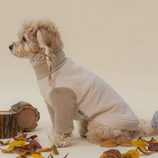 도그아이 강아지 스판 후리스, 1개, 베이지