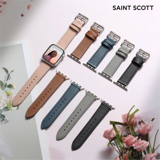 세인트스코트 STR-L01 애플워치 호환 스트랩 프리미엄 소가죽 밴드, 커넥터 38_40_41mm_코튼 핑크_블랙 커넥터, 코튼 핑크_블랙 커넥터, 1개