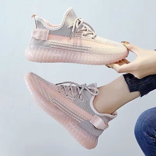 350椰子鞋女款 夏季新款 果凍底網面透氣學生休閒運動鞋, 新款FZ冰蘭【果凍底】,35碼女 【標準碼】