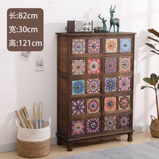 복고풍 수납장 5단 원목 서랍장 고가구 장식장 엔틱 자개탕 나비장, A