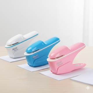 다라온 8매 가능한 심없는 스테이플러, 1개, 화이트