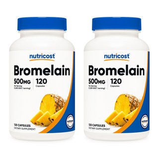뉴트리코스트 브로멜라인 Bromelain 500mg 120캡슐, 120정, 2개