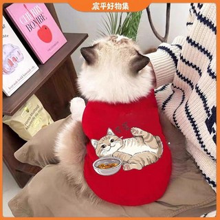 CP 臺灣發貨 網紅超萌秋冬款舒適衣服四季通用防脫落新款皮蛋雪納瑞貓咪上衣
