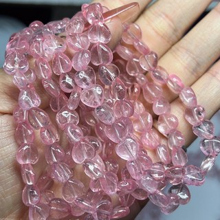 粉托帕石愛心手串 晶瑩剔透 溫柔粉色