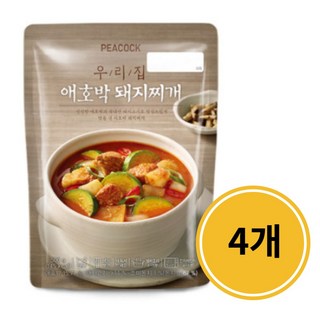 신세계 피코크 우리집 애호박 돼지 찌개, 4개, 500g