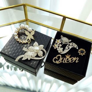 VIVAVE 銀金色胸針5件套組 + 收納盒