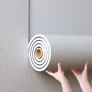 Fowod 5mm 두께 보온 단열 방수 방곰팡이 벽지 접착식 셀프도배, 회색