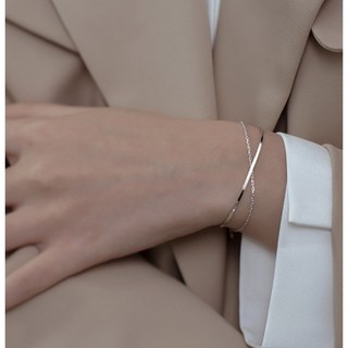 [925 Silver] 데일리 하프 뱅글 레이어드 실버 팔찌 우아한 데일리 화려한 심플 은 주얼리