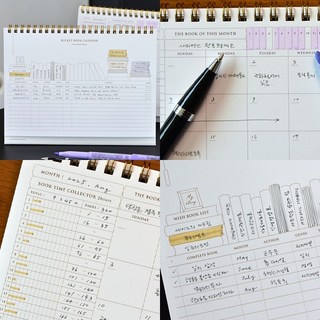 폭시샵 독서 플래너 버킷북 탁상용 캘린더 31일 트래커 스케줄 영화 책읽기 리딩 챌린지 기록, 01 퍼플_Purple