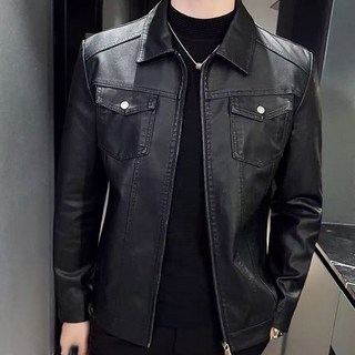 타임퓨어 가을겨울용 플리스 안감 지퍼 두꺼운 가죽 재킷 빈티지 스트릿 바이커 자켓 남성용