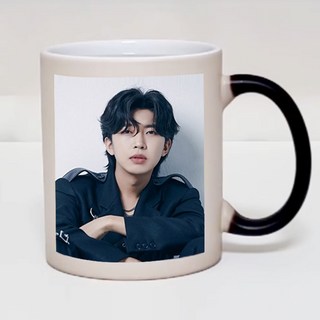 임영웅 굿즈 변색 포토머그컵, 양면인쇄, 1개, 화이트