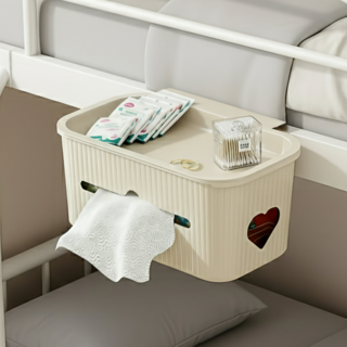 쿤스테이 깔끔정리 공간활용 침대바구니, 1개, 베이지