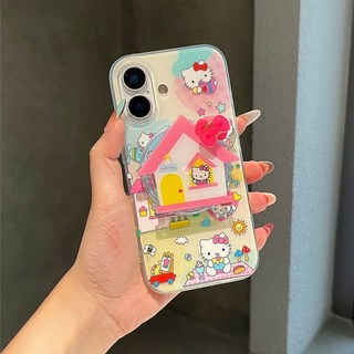 티류으스 캐릭터 핑크색 작은 집 키티 맥세이프 그립톡 갤럭시S25Ultra케이스 + 거치대 호환 케이스